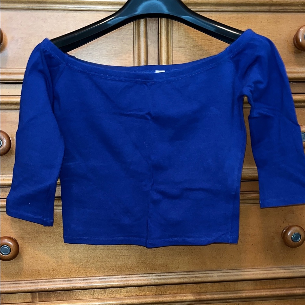 Piper Royal Blue Off-Shoulder Crop Top